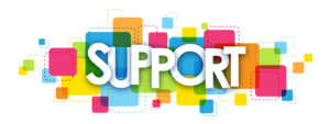 SUPPORT Colourful Letters Icon
